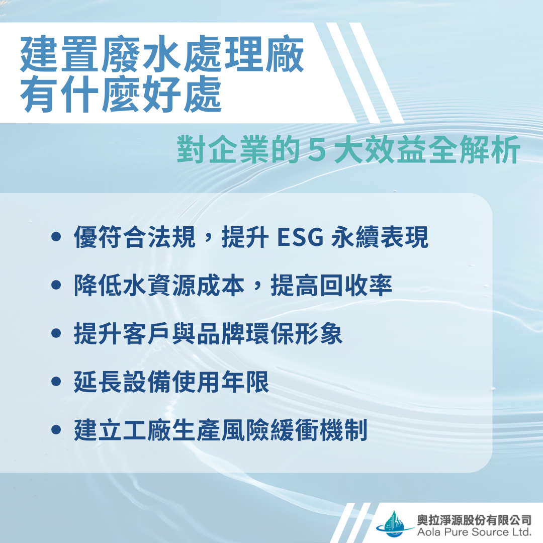 建置廢水處理廠的好處